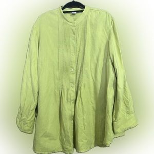 J Jones New York Lime green peasant top. Size 3x. 100% linen.